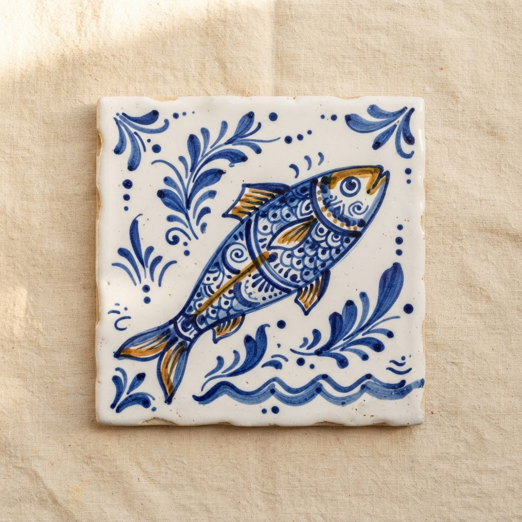 Sardinha — Cobalt & Ochre tile